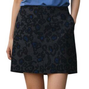 ANN TAYLOR Black & Navy Pencil Skirt with Side Zipper - Size 6